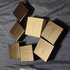 7 Michael Kors 4.5” x 4.5” Jewelry box bundle used 7 boxes included